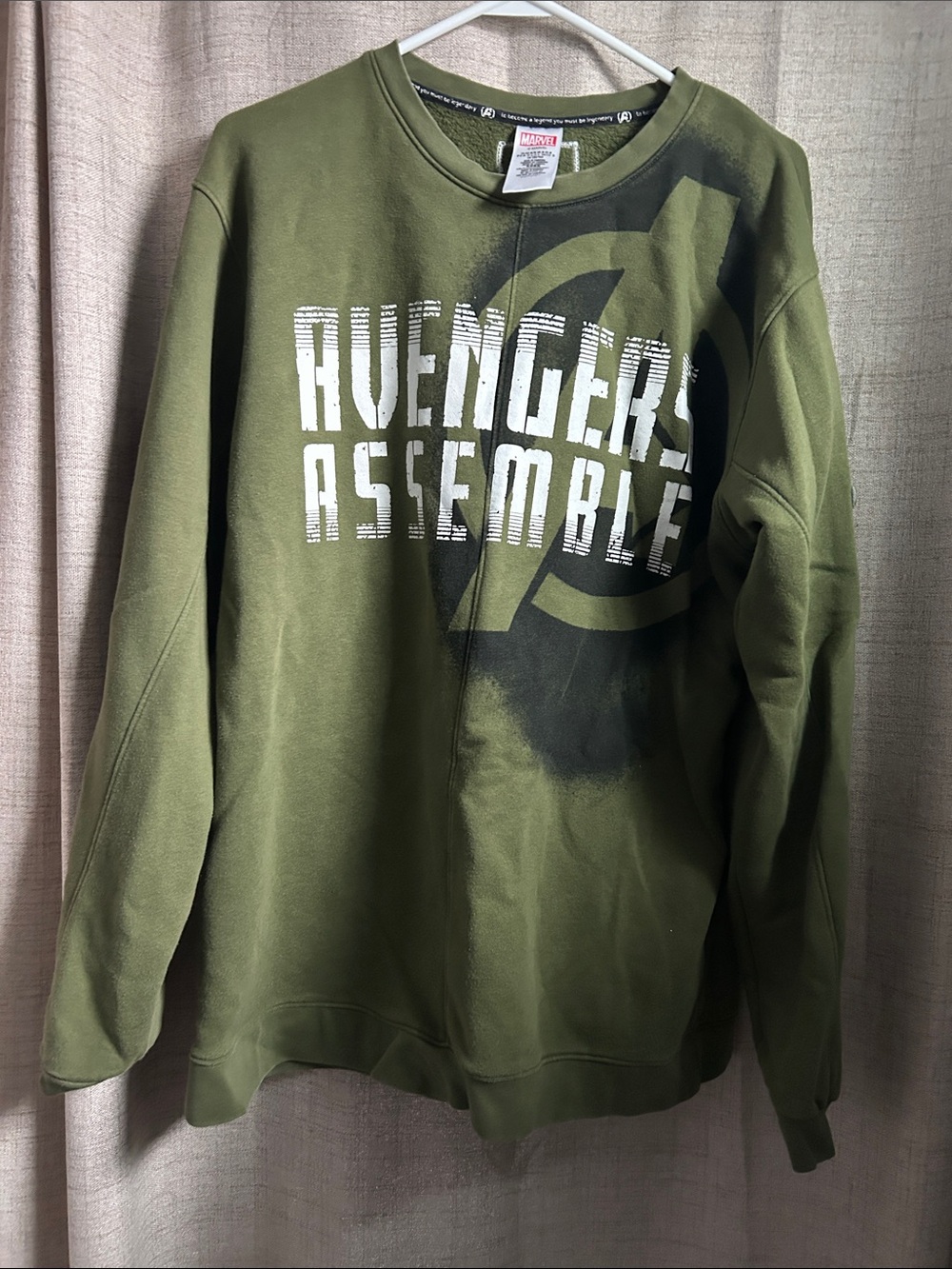 Disneyland Marvel Olive Green 'Avengers Assemble' Crewneck Sweatshirt
